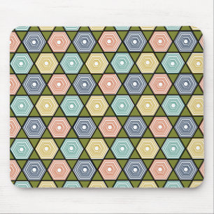 Hexagons and Triangles Mouse Pad
