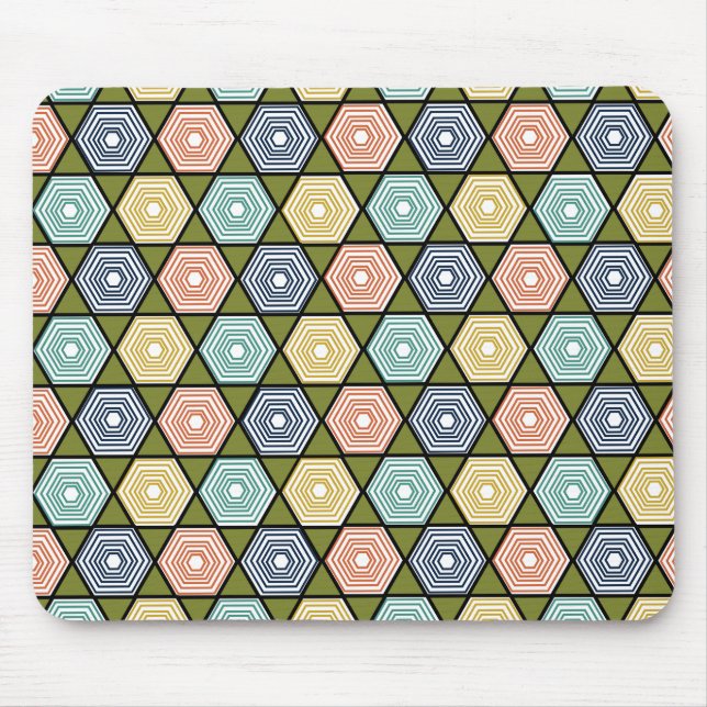 Hexagons and Triangles Mouse Pad (Front)