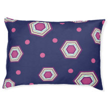 Hexagons Blue Dog Bed