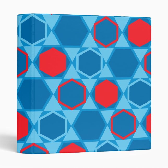 Hexagons (blue) folder binder (Front/Spine)