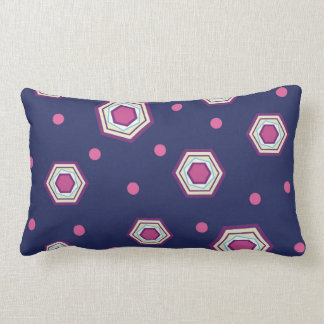Hexagons Blue Lumbar Pillow