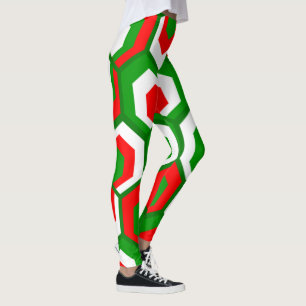 Hexagons Flowers  Leggings