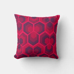 Hexagons Flowers Throw Pillow