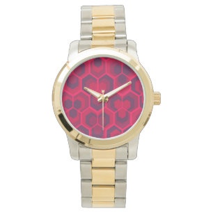 Hexagons Flowers Watch