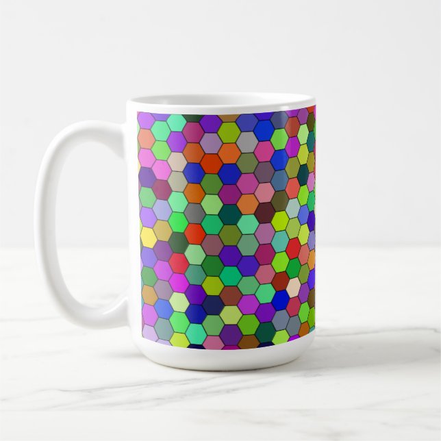 Hexagons horizontaux 15oz Mug (Gauche)