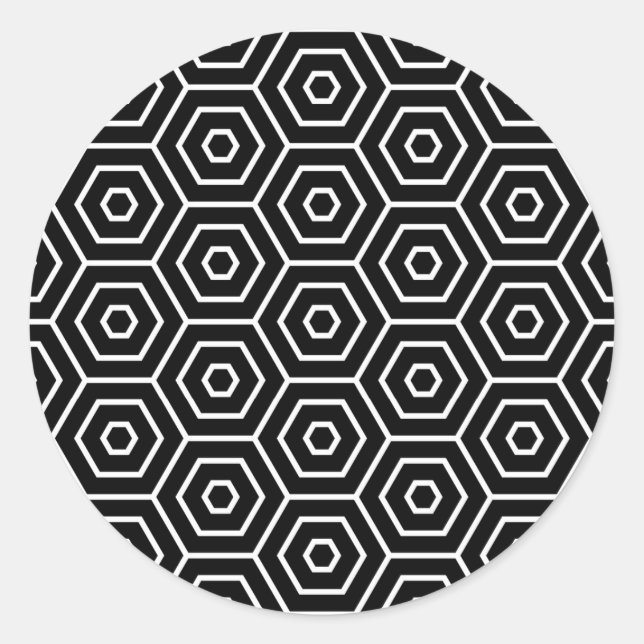 Hexagons texture geometric pattern classic round sticker (Front)