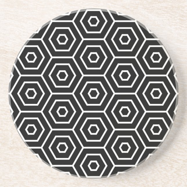 Hexagons texture geometric pattern coaster (Front)