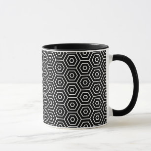 Hexagons texture geometric pattern mug