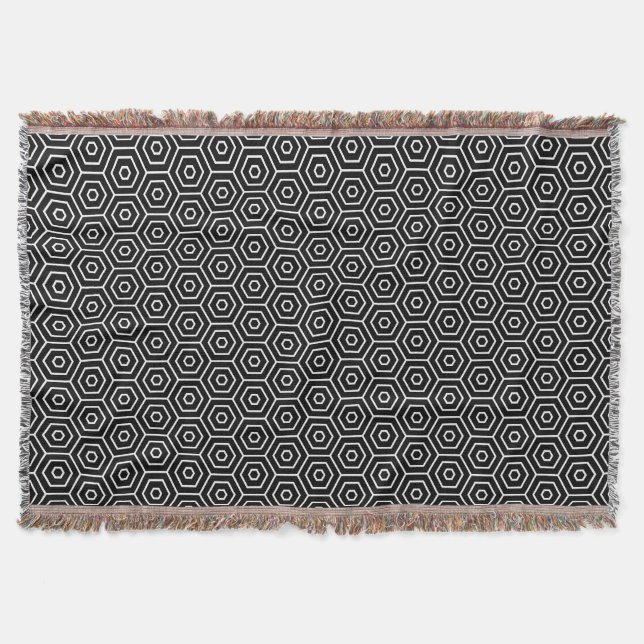 Hexagons texture geometric pattern throw blanket (Front)