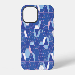 Hexagons, triangles: geometric abstract pattern. iPhone 12 case
