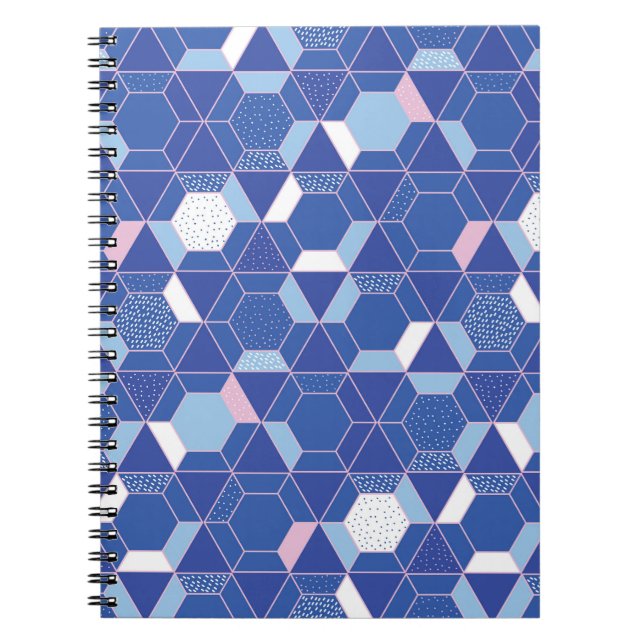 Hexagons, triangles: geometric abstract pattern. notebook (Front)