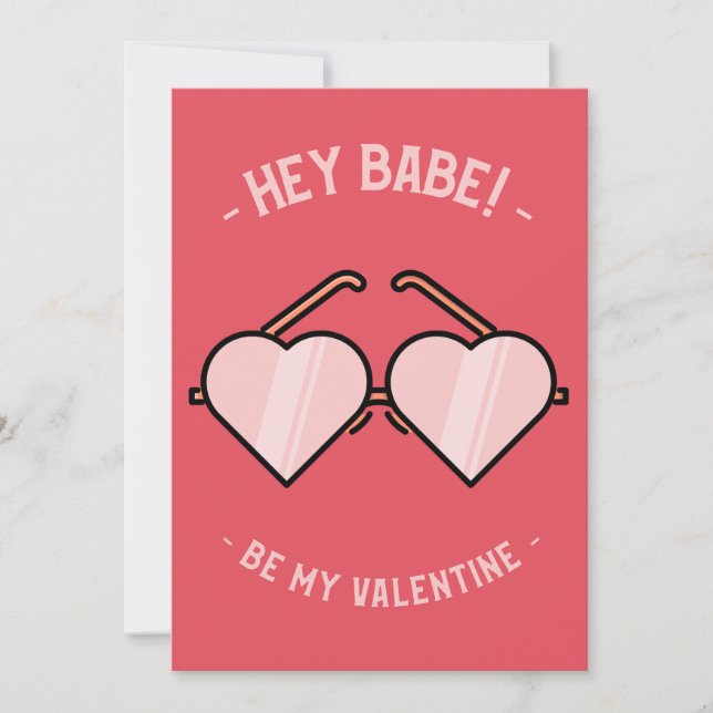 Hey Babe! Be My Valentine Card (Front)