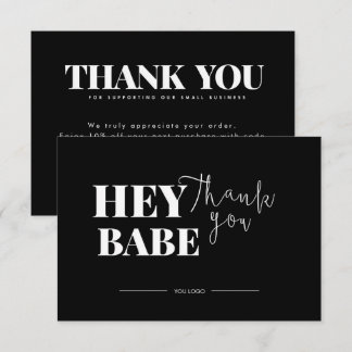 Hey Babe Thank You Card – Editable Small Business