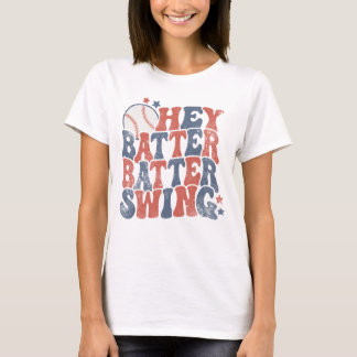 Hey Batter Batter Swing Tee, Baseball Game T-Shirt