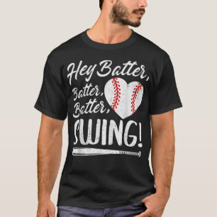 Hey Batter Swing Baseball Heart Mom Cute Womens Mo T-Shirt