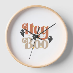 Hey Boo Boho Halloween Hey Boo Ghost Clock