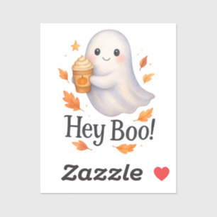 Hey Boo! – Cute AI-Generated Ghost Pumpkin Latte 