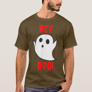 Hey Boo Cute Funny Retro Halloween Pun Ghost Spook T-Shirt