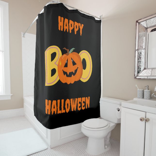 Hey Boo Cute Pumpkin Typography Drawing Art (In Situ)