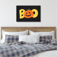 Hey Boo Cute Pumpkin Typography Drawing Art
