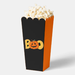 Hey Boo Cute Pumpkin Typography Drawing Art Favor Box