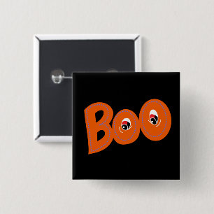 Hey Boo Did I Scare You Too Typography Drawing Art 2 Inch Square Button