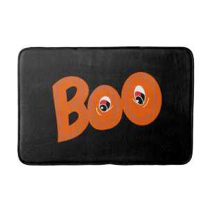 Hey Boo Did I Scare You Too Typography Drawing Art Bath Mat