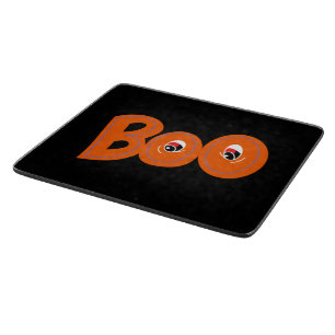 Hey Boo Did I Scare You Too Typography Drawing Art Cutting Board
