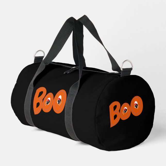 Hey Boo Did I Scare You Too Typography Drawing Art Duffle Bag (Left Corner)