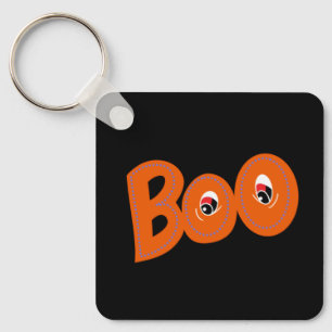 Hey Boo Did I Scare You Too Typography Drawing Art Keychain