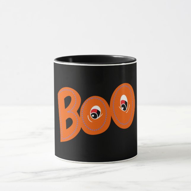 Hey Boo Did I Scare You Too Typography Drawing Art Mug (Center)