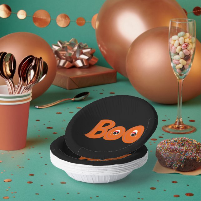 Hey Boo Did I Scare You Too Typography Drawing Art Paper Plate (Multi)