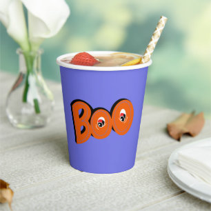 Hey Boo Did I Scare You Typography Drawing Art Paper Cups