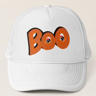 Hey Boo Did I Scare You Typography Drawing Art Trucker Hat