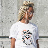 Hey Boo Funny Halloween Ghost Women’s T-Shirt