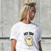 Hey Boo Funny Halloween Ghost Women’s T-Shirt