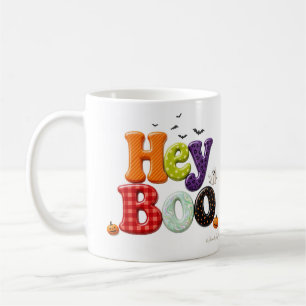 Hey Boo Gingham and Sprinkle Lettering Coffee Mug
