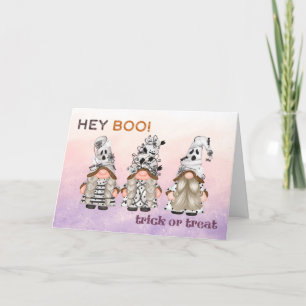 Hey Boo Gnome Halloween Thank You Card