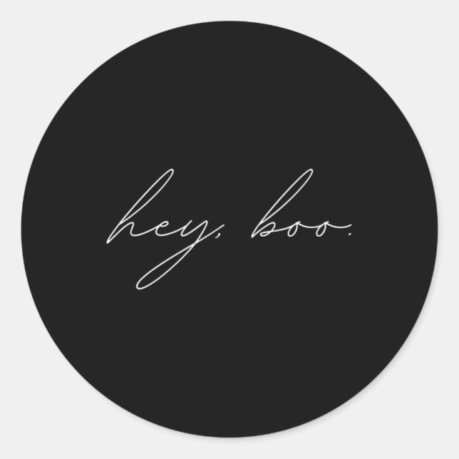 Hey Boo Halloween Classic Round Sticker (Front)