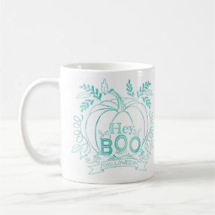 Hey BOO, Halloween Collection Teal Coffee Mug