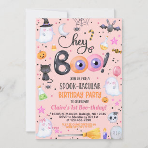 Hey boo Halloween girl birthday invite ANY AGE.