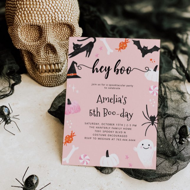 Hey Boo Halloween Invitation Anniversaire (Créateur téléchargé)
