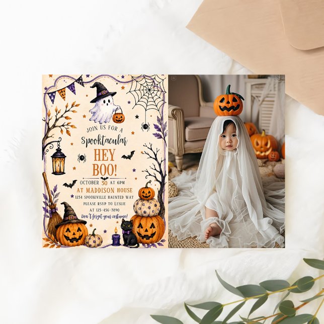 Hey Boo Halloween Party Invitation (Creator Uploaded)