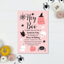 Hey Boo Halloween Pink Ghost 1st Birthday