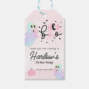Hey Boo iridescent Ghost PinkHalloween Welcome  Gift Tags
