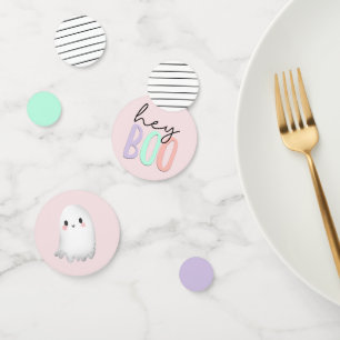 Hey Boo Pastel Halloween Birthday Table Confetti