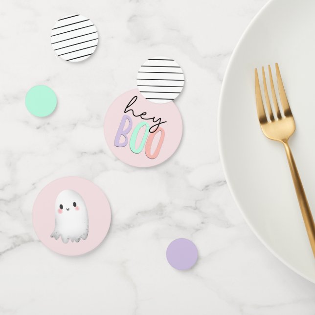 Hey Boo Pastel Halloween Birthday Table Confetti (Group)