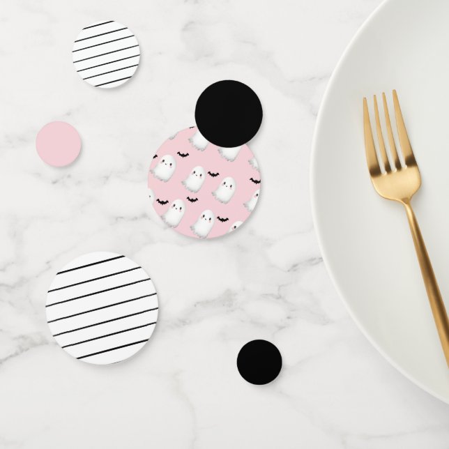 Hey Boo Pastel Pink Halloween Birthday Table Confetti (Group)