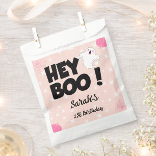 Hey Boo Pink Halloween Ghost Birthday party Favour Bag