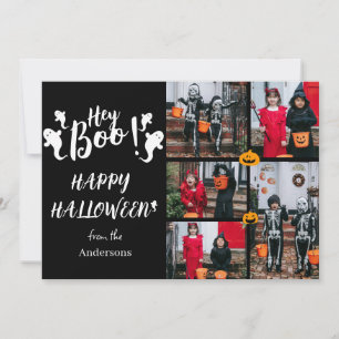 Hey Boo! Spooky Halloween Family Photo Holiday Card